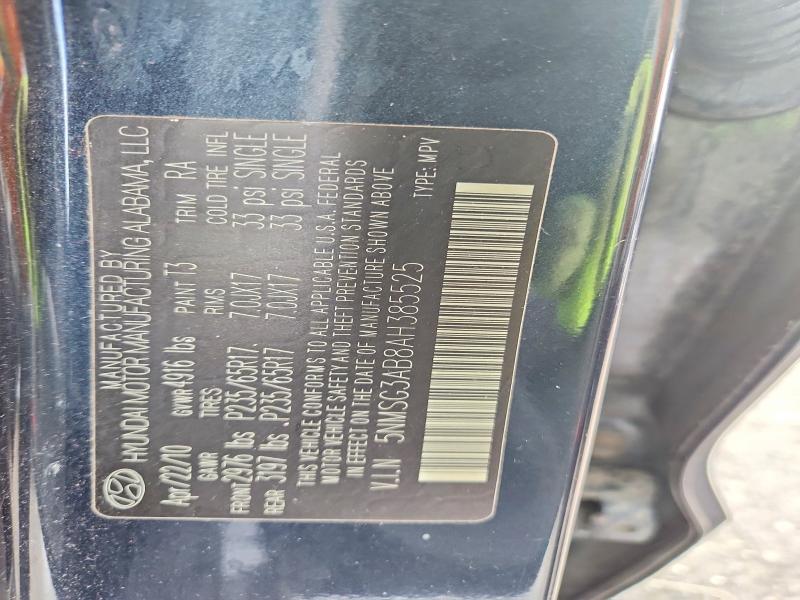Aukcja sprzedaży 2010 Hyundai Santa Fe, vin: 5NMSG3AB8AH385525, numer aukcji: 54792306