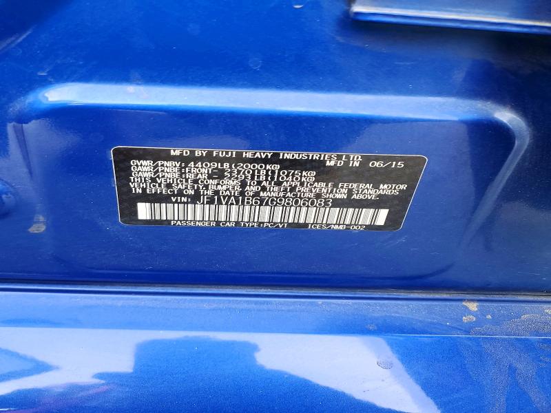 Aukcja sprzedaży 2016 Subaru Wrx, vin: JF1VA1B67G9806083, numer aukcji: 52809236