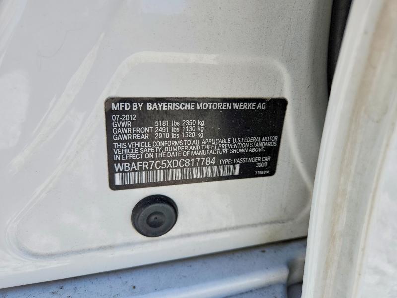 2013 Bmw 535 მანქანა იყიდება აუქციონზე, vin: WBAFR7C5XDC817784, აუქციონის ნომერი: 54002676