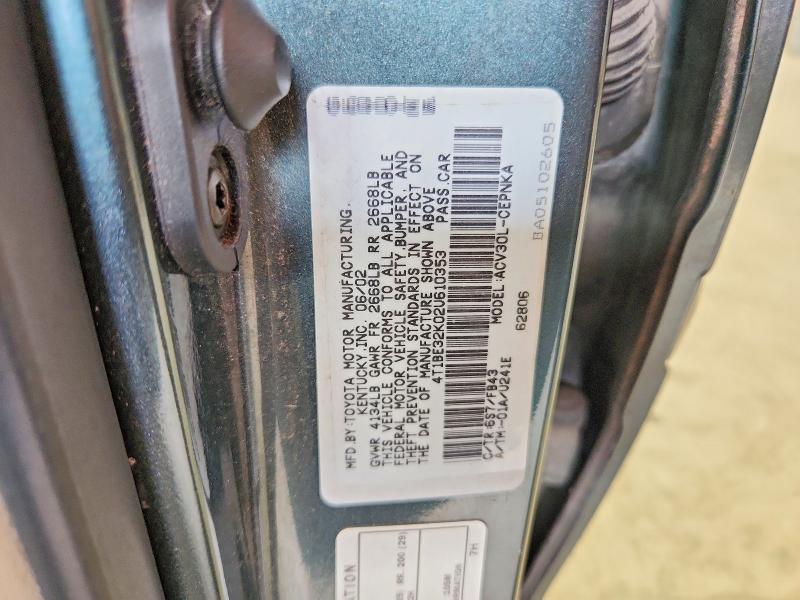 54347866 :رقم المزاد ، 4T1BE32K02U610353 vin ، 2002 Toyota Camry مزاد بيع