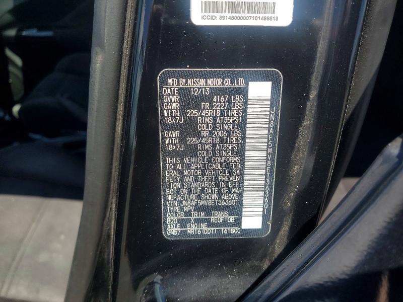 54455516 :رقم المزاد ، JN8AF5MV8ET363601 vin ، 2014 Nissan Juke مزاد بيع