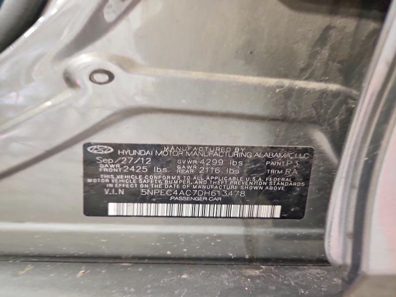 2013 Hyundai Sonata მანქანა იყიდება აუქციონზე, vin: 5NPEC4AC7DH613478, აუქციონის ნომერი: 54070236