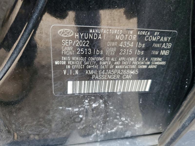 Продажа на аукционе авто 2023 Hyundai Sonata, vin: KMHL64JA5PA268665, номер лота: 54634556