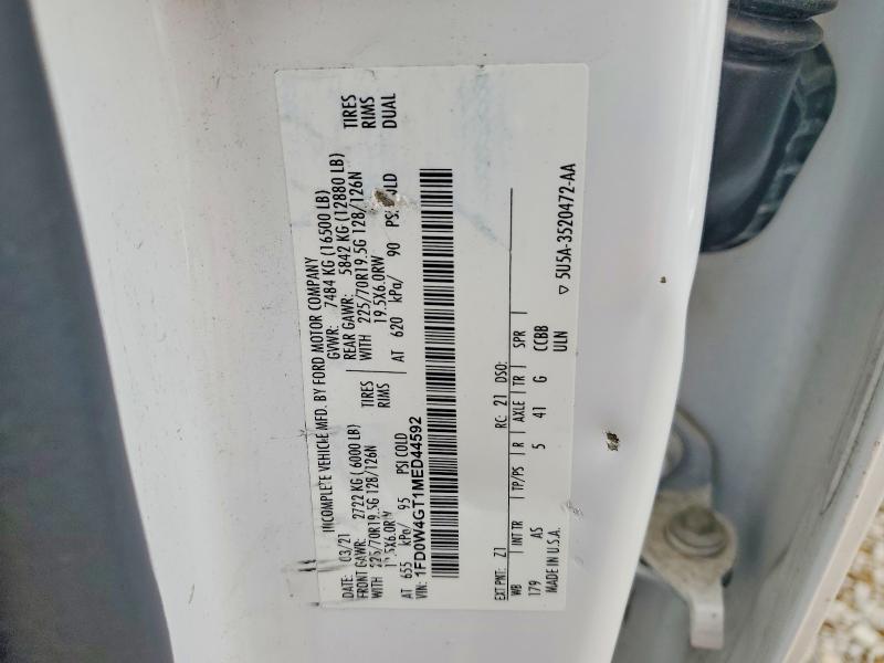 54904476 :رقم المزاد ، 1FD0W4GT1MED44592 vin ، 2021 Ford F450 مزاد بيع