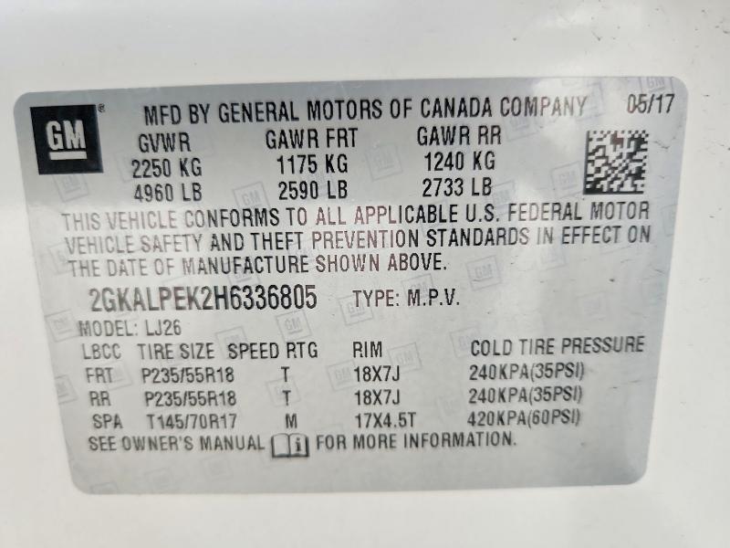 2017 Gmc Terrain მანქანა იყიდება აუქციონზე, vin: 2GKALPEK2H6336805, აუქციონის ნომერი: 54980246