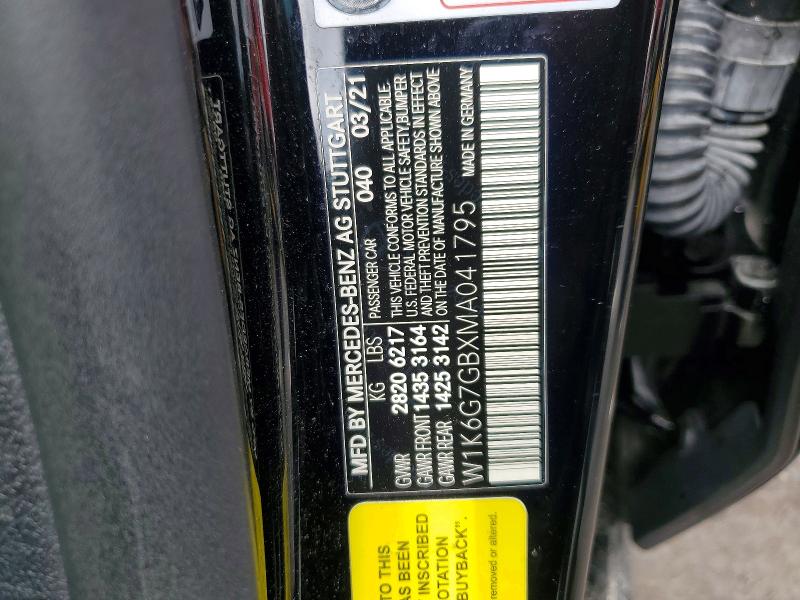 Продаж на аукціоні авто 2021 Mercedes-benz S, vin: W1K6G7GBXMA041795, номер лоту: 52206156