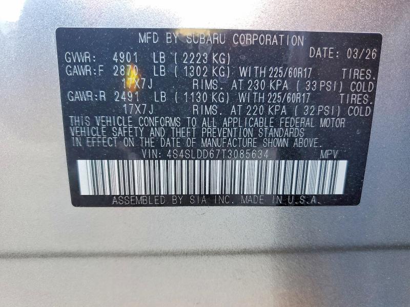 Aukcja sprzedaży 2026 Subaru Forester, vin: 4S4SLDD67T3085634, numer aukcji: 52376666