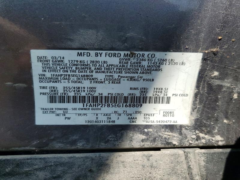 2014 Ford Taurus მანქანა იყიდება აუქციონზე, vin: 1FAHP2F85EG168809, აუქციონის ნომერი: 54243546