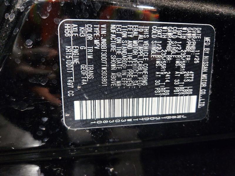 Auction sale of the 2026 Nissan Rogue, vin: JN8BT3DD7TW303801, lot number: 52403096
