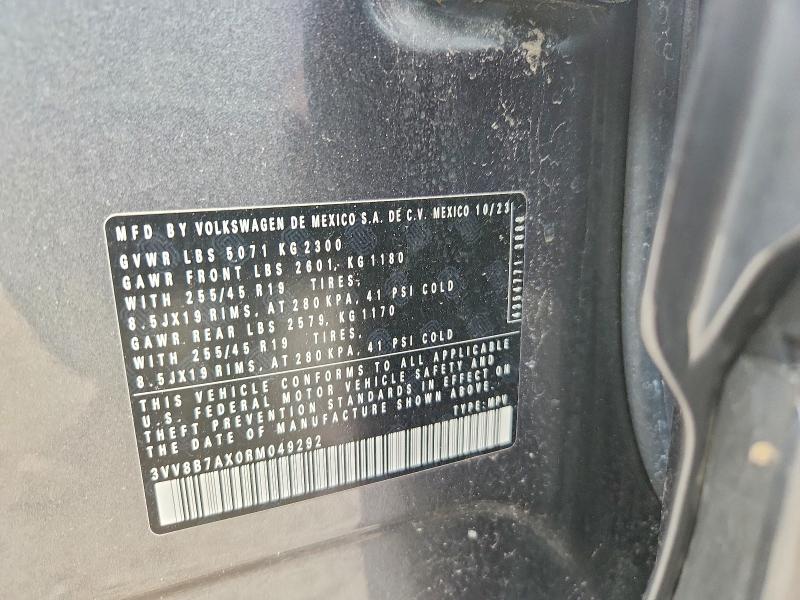 Aukcja sprzedaży 2024 Volkswagen Tiguan, vin: 3VV8B7AX0RM049292, numer aukcji: 52137846