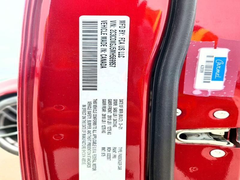 Aukcja sprzedaży 2021 Dodge Charger, vin: 2C3CDXGJ5MH569957, numer aukcji: 53051306