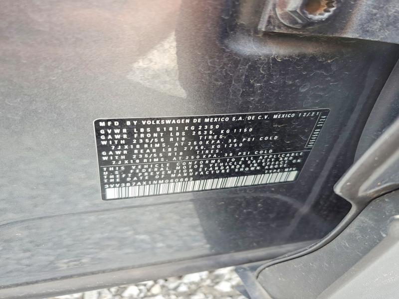 Aukcja sprzedaży 2022 Volkswagen Tiguan, vin: 3VV3B7AX1NM060662, numer aukcji: 52447166