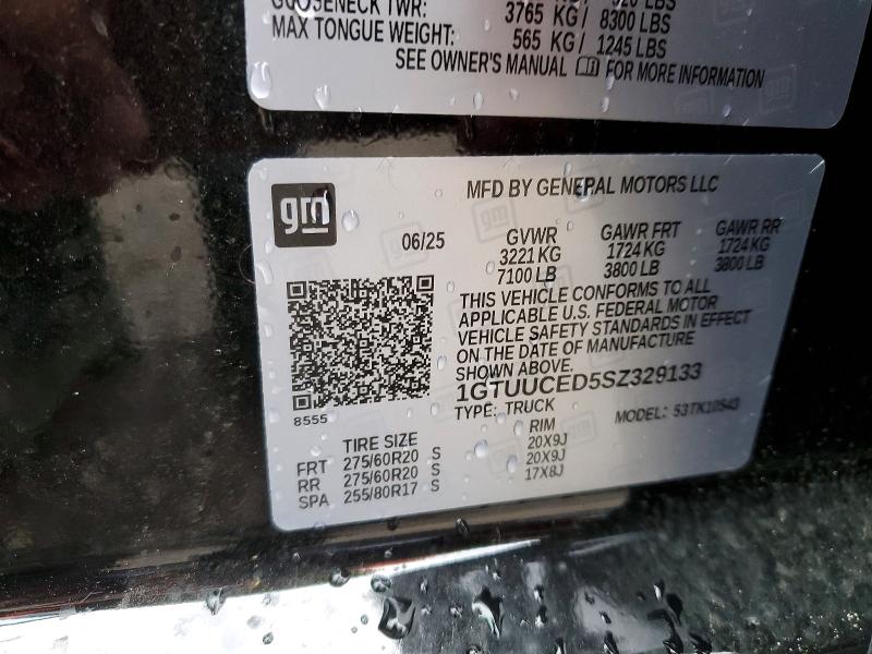 Продаж на аукціоні авто 2025 Gmc Sierra, vin: 1GTUUCED5SZ329133, номер лоту: 51805086