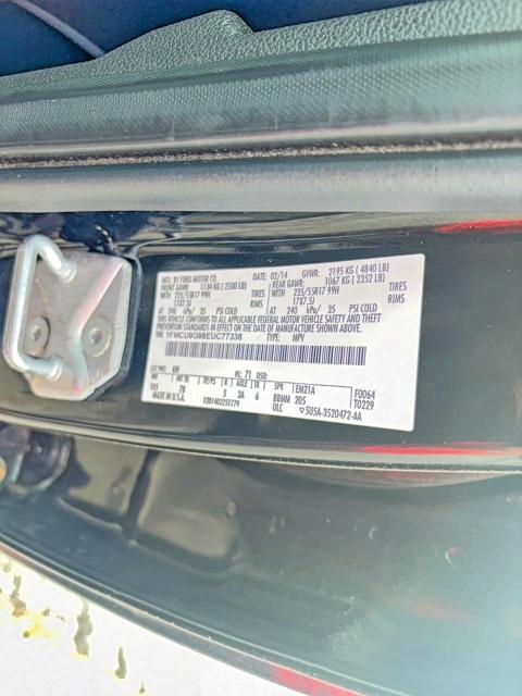 2014 Ford Escape მანქანა იყიდება აუქციონზე, vin: 1FMCU9G98EUC77338, აუქციონის ნომერი: 55058816