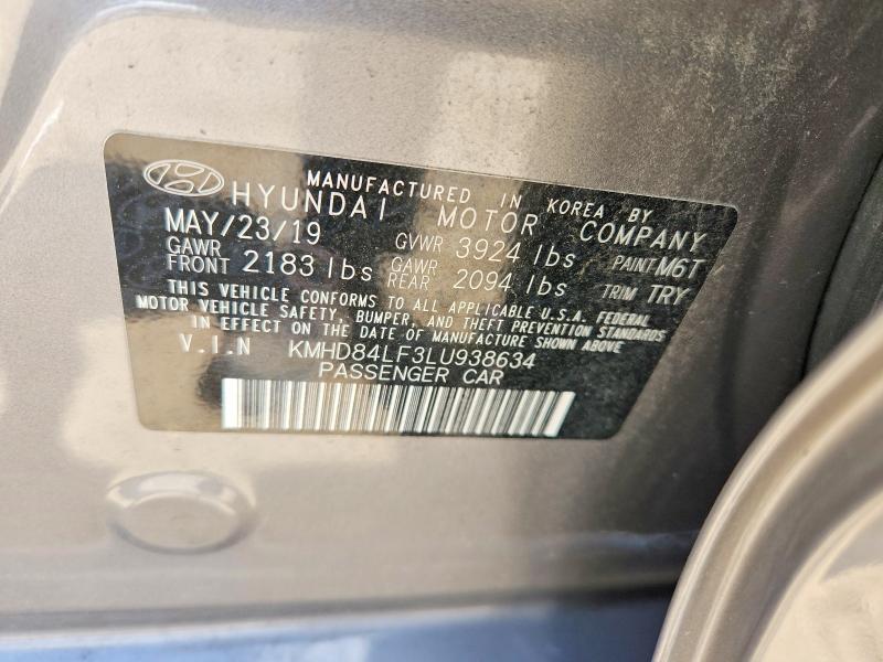 Продажа на аукционе авто 2020 Hyundai Elantra, vin: KMHD84LF3LU938634, номер лота: 54921406