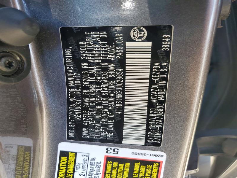 2018 Toyota Camry მანქანა იყიდება აუქციონზე, vin: 4T1B61HK2JU029654, აუქციონის ნომერი: 46780936