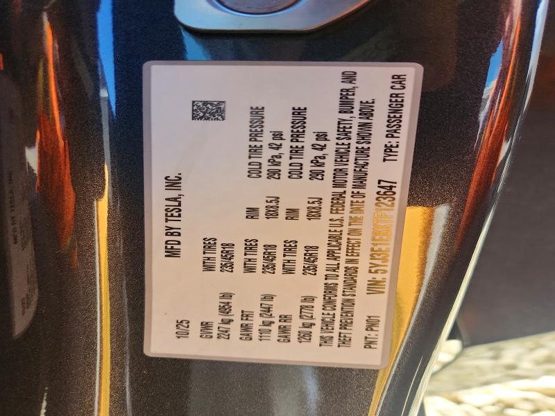 52900906 :رقم المزاد ، 5YJ3E1EBXTF123647 vin ، 2026 Tesla Model 3 مزاد بيع