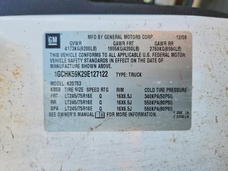 Aukcja sprzedaży 2009 Chevrolet Silverado, vin: 1GCHK59K29E127122, numer aukcji: 51552096