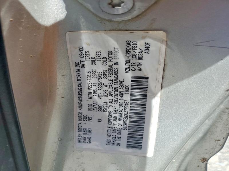52727646 :رقم المزاد ، 5TEWN72N31Z723467 vin ، 2001 Toyota Tacoma مزاد بيع