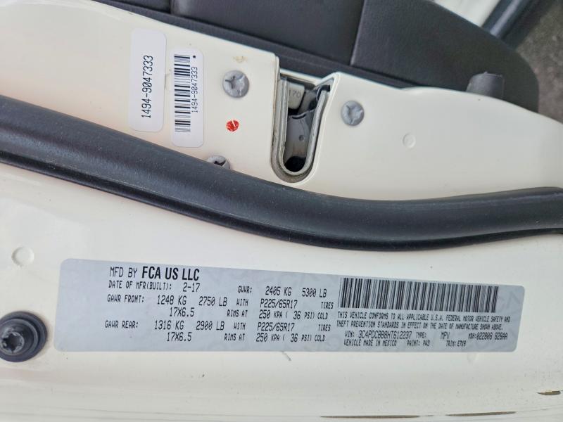 54513276 :رقم المزاد ، 3C4PDCBB8HT612237 vin ، 2017 Dodge Journey مزاد بيع