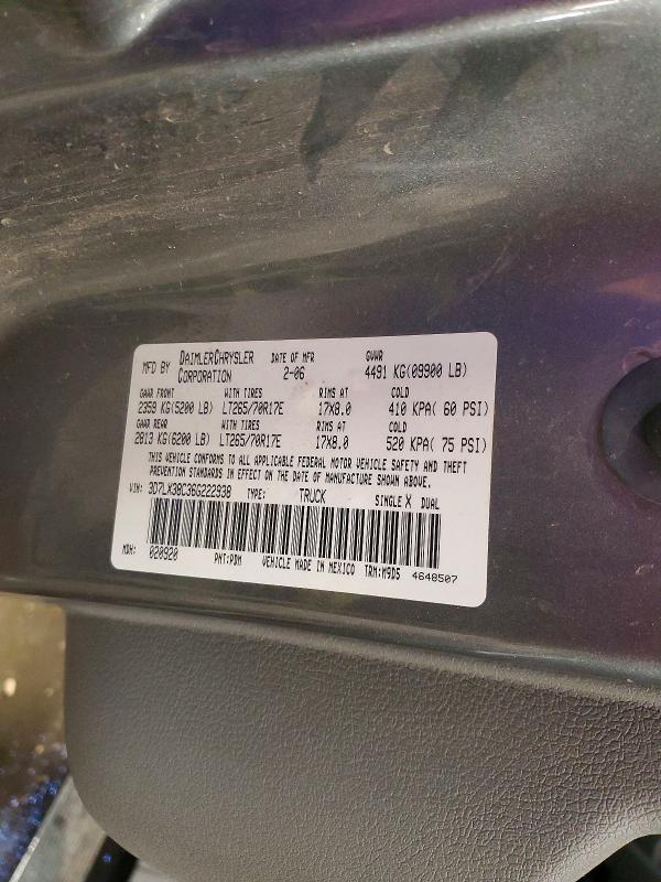 Продажа на аукционе авто 2006 Dodge Ram 3500, vin: 3D7LX38C36G222938, номер лота: 53454536