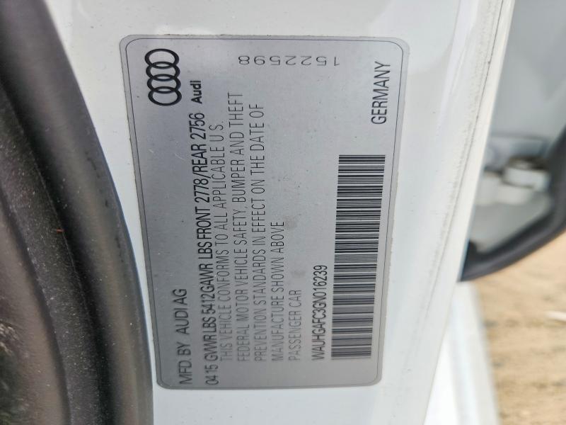 Aukcja sprzedaży 2016 Audi A6, vin: WAUHGAFC3GN016239, numer aukcji: 53537026