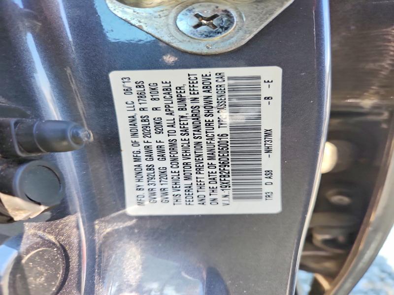 Продаж на аукціоні авто 2013 Honda Civic, vin: 19XFB2F96DE050016, номер лоту: 53445346