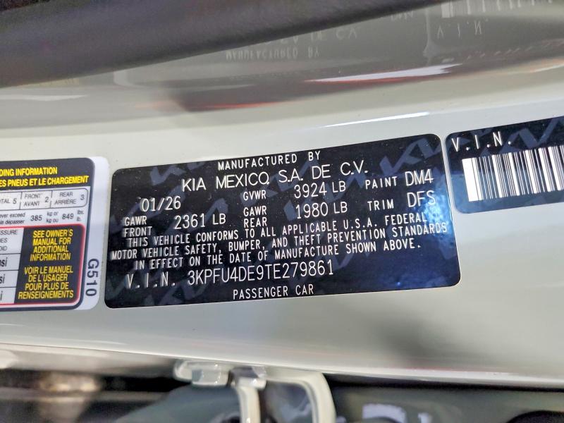 53102566 :رقم المزاد ، 3KPFU4DE9TE279861 vin ، 2026 Kia K4 مزاد بيع