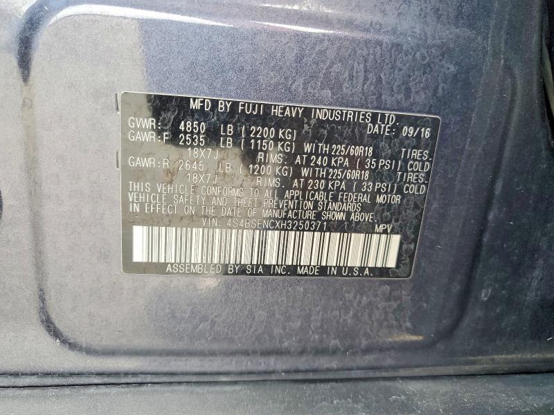 54652836 :رقم المزاد ، 4S4BSENCXH3250371 vin ، 2017 Subaru Outback مزاد بيع