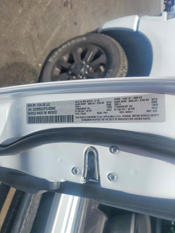 Продажа на аукционе авто 2026 Ram 2500, vin: 3C63R5DL0TG183542, номер лота: 55022786