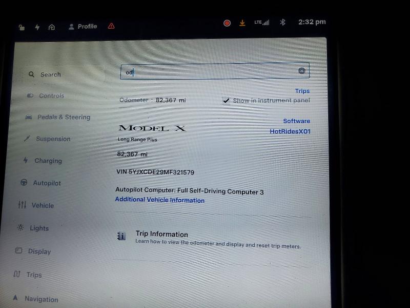 Продаж на аукціоні авто 2021 Tesla Model X, vin: 5YJXCDE29MF321579, номер лоту: 54286206