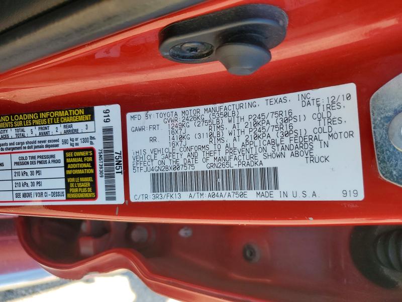 Aukcja sprzedaży 2011 Toyota Tacoma, vin: 5TFJU4GN2BX007575, numer aukcji: 53204016