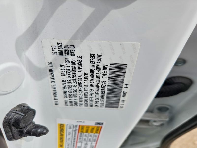 Продажа на аукционе авто 2020 Honda Pilot, vin: 5FNYF6H58LB065186, номер лота: 52890026
