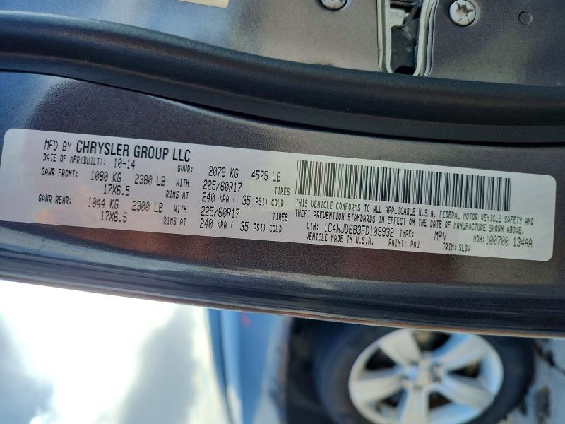 53448846 :رقم المزاد ، 1C4NJDEB3FD109932 vin ، 2015 Jeep Compass مزاد بيع