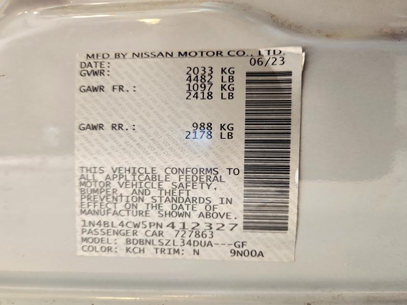 Auction sale of the 2023 Nissan Altima, vin: 1N4BL4CW5PN412327, lot number: 52483816