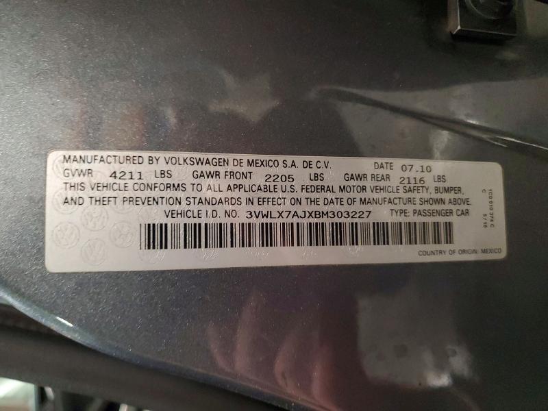 Продажа на аукционе авто 2011 Volkswagen Jetta, vin: 3VWLX7AJXBM303227, номер лота: 54508056