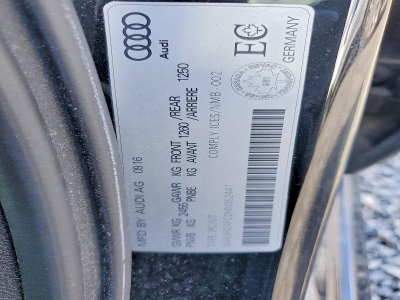 52185086 :رقم المزاد ، WAUH2AFC2HN052441 vin ، 2017 Audi A6 مزاد بيع