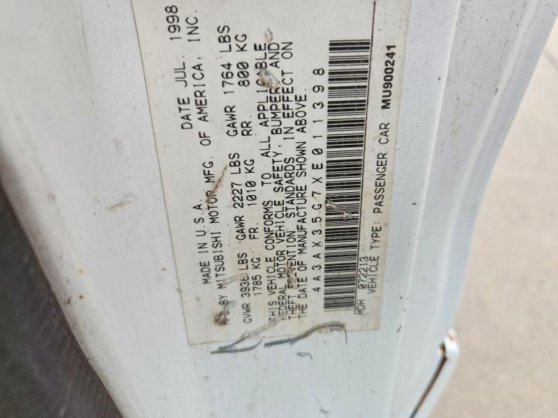 52761876 :رقم المزاد ، 4A3AX35G7XE011398 vin ، 1999 Mitsubishi Eclipse مزاد بيع