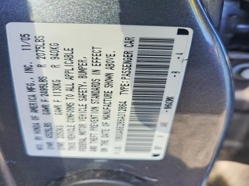 Продажа на аукционе авто 2006 Acura 3.2tl, vin: 19UUA66286A012864, номер лота: 55207916