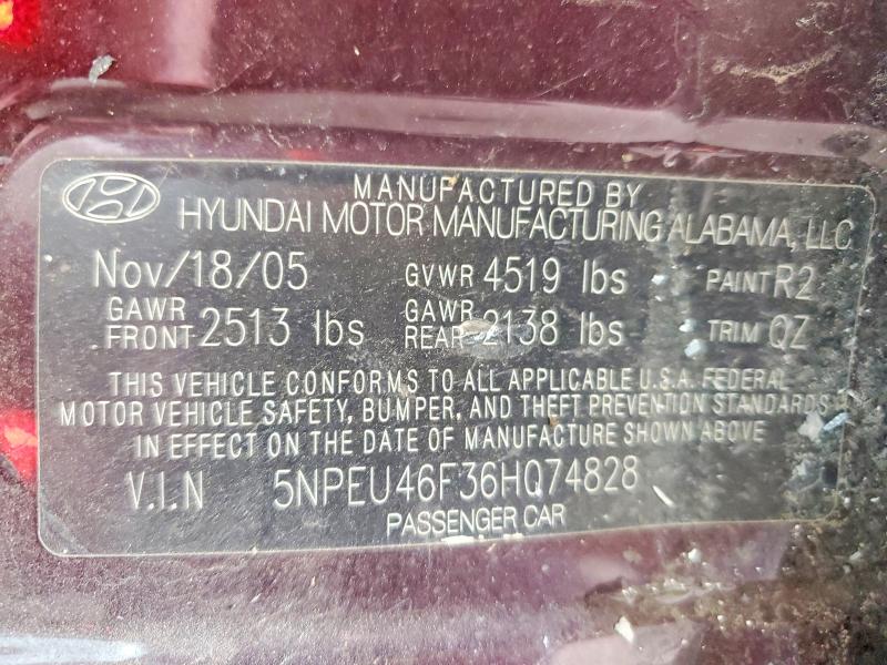 Продажа на аукционе авто 2006 Hyundai Sonata, vin: 5NPEU46F36H074828, номер лота: 53704816