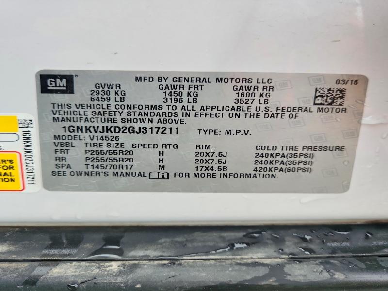 Продаж на аукціоні авто 2016 Chevrolet Traverse, vin: 1GNKVJKD2GJ317211, номер лоту: 54123746