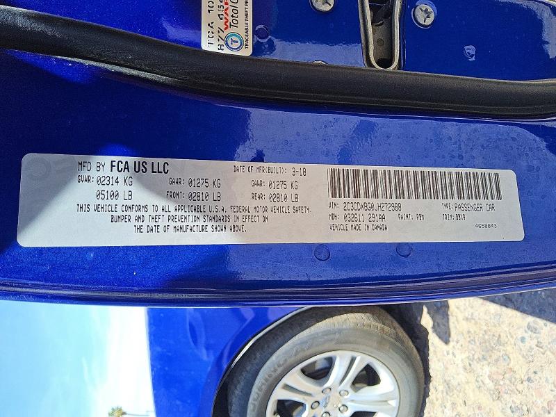 2018 Dodge Charger მანქანა იყიდება აუქციონზე, vin: 2C3CDXBG0JH272988, აუქციონის ნომერი: 53583346