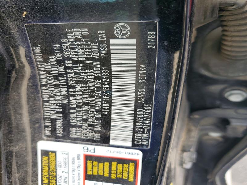 Продаж на аукціоні авто 2014 Toyota Camry, vin: 4T4BF1FK1ER421331, номер лоту: 54561096