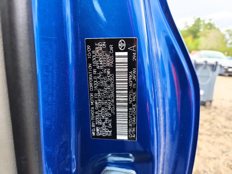 Aukcja sprzedaży 2010 Toyota Yaris, vin: JTDJT4K38A5289353, numer aukcji: 53960346
