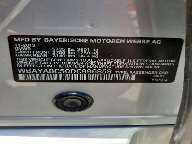 Продажа на аукционе авто 2013 Bmw 750, vin: WBAYA8C50DC996858, номер лота: 52885416