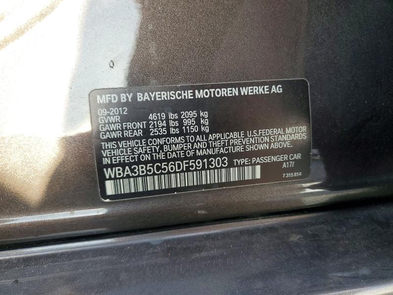 51543686 :رقم المزاد ، WBA3B5C56DF591303 vin ، 2013 Bmw 328 مزاد بيع
