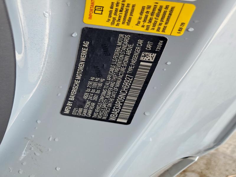 54244086 :رقم المزاد ، WBA83AP09NCH68927 vin ، 2022 Bmw M440i مزاد بيع