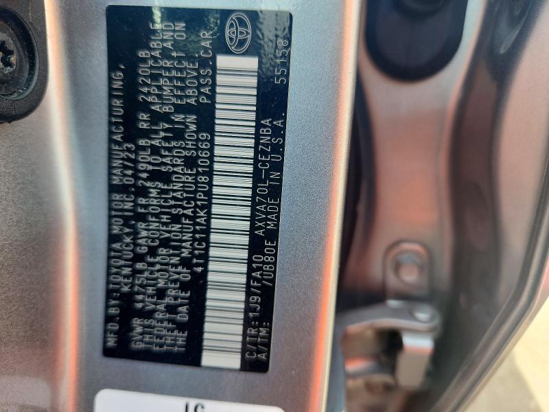 2023 Toyota Camry მანქანა იყიდება აუქციონზე, vin: 4T1C11AK1PU810669, აუქციონის ნომერი: 53035906