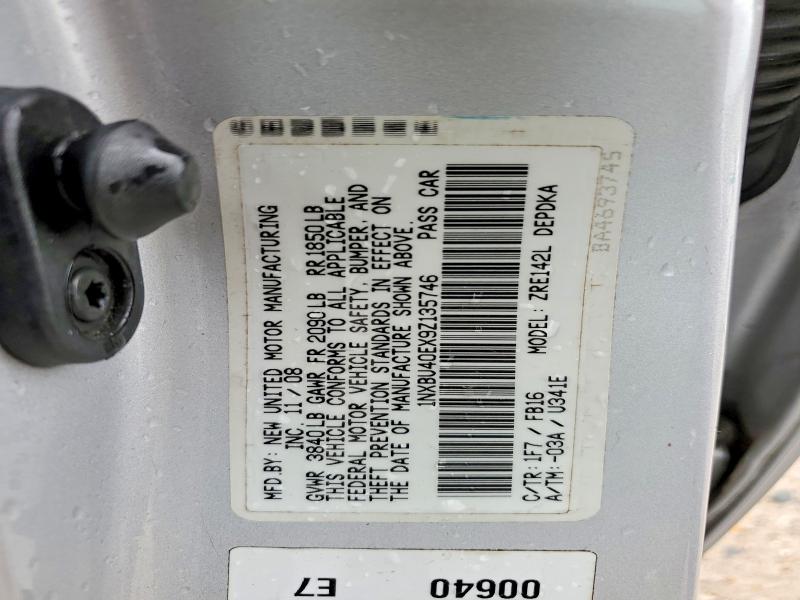 Aukcja sprzedaży 2009 Toyota Corolla, vin: 1NXBU40EX9Z135746, numer aukcji: 54185406