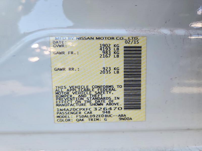 53986666 :رقم المزاد ، 1N4AZ0CPXFC326470 vin ، 2015 Nissan Leaf مزاد بيع
